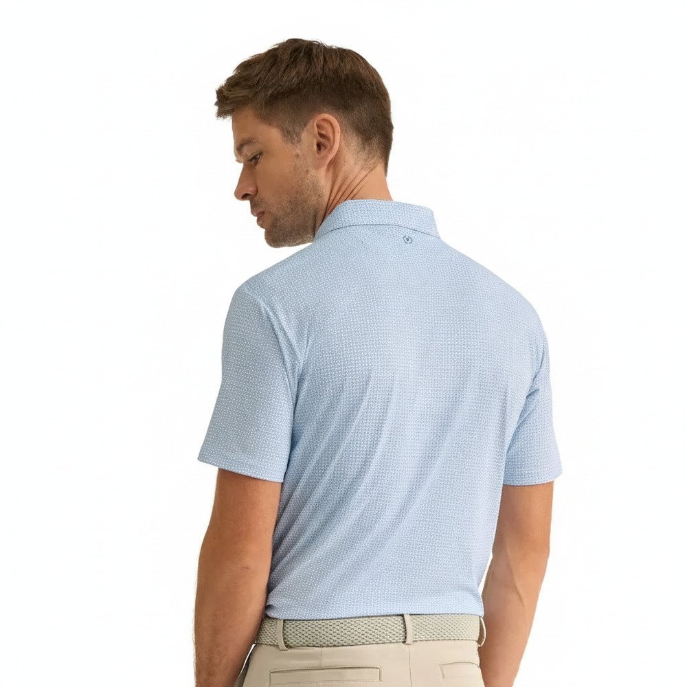 PING Gilmore polo homme, blanc/bleu poudré