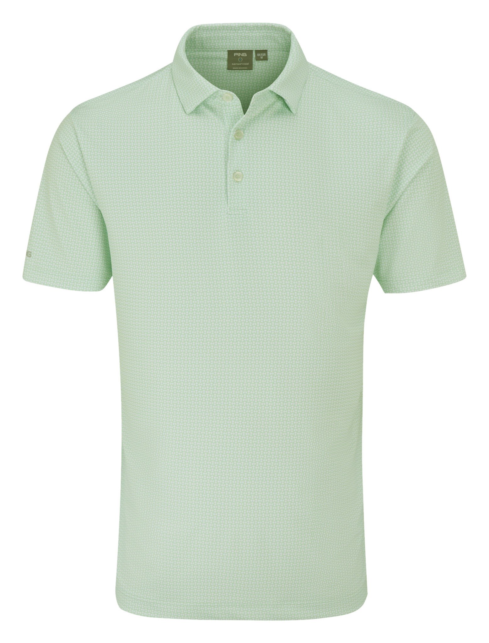PING Gilmore polo homme, jade/blanc