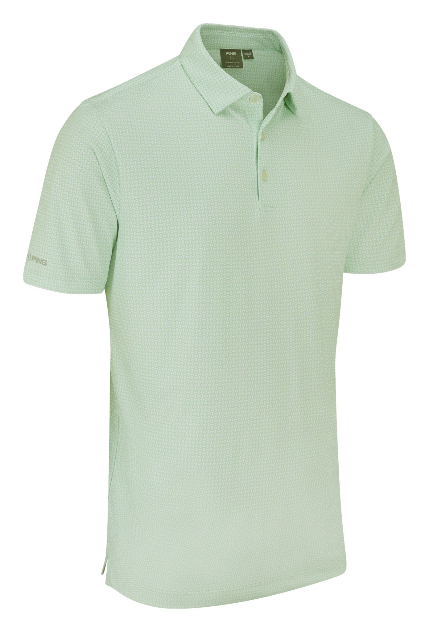 PING Gilmore polo homme, jade/blanc