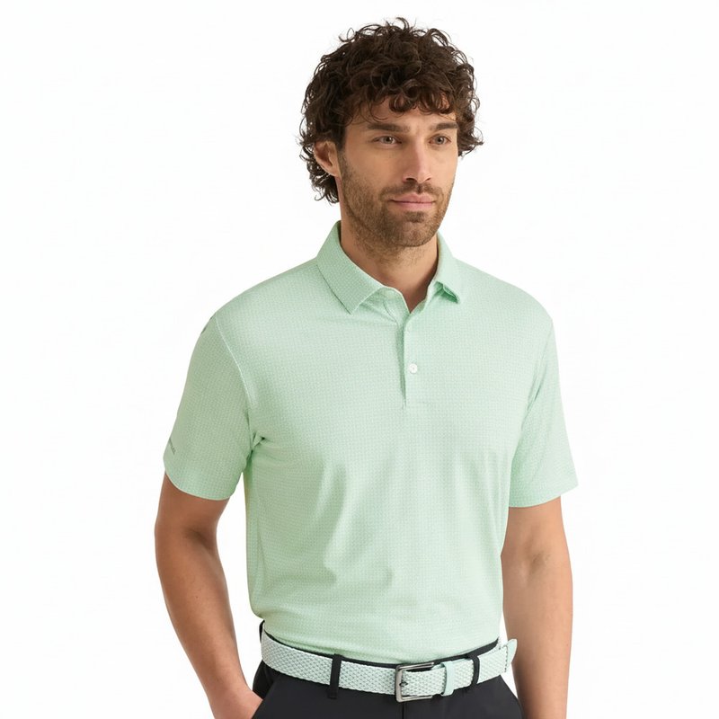 PING Gilmore polo homme, jade/blanc