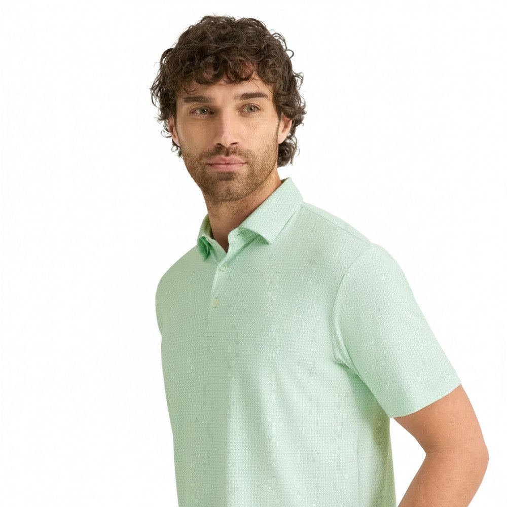 PING Gilmore polo homme, jade/blanc