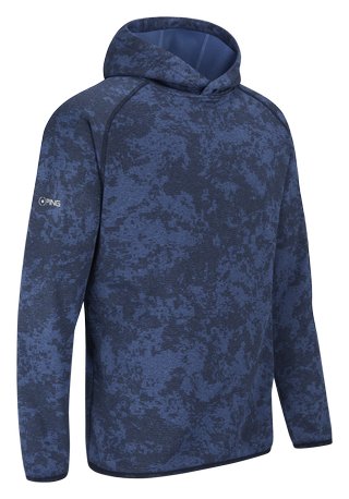 PING Saul sweat à capuche homme, deep sea blue camo