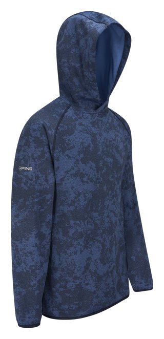 PING Saul sweat à capuche homme, deep sea blue camo