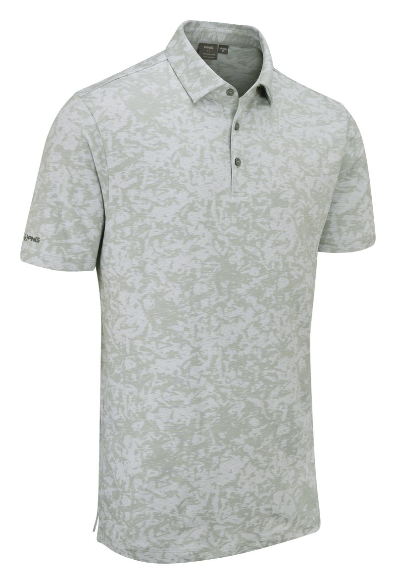 PING Marek Camo Jacquard polo homme, silver multi