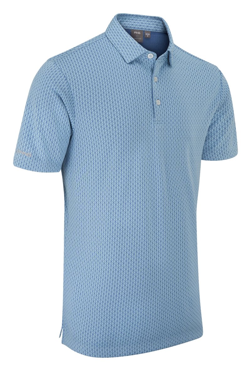 PING Hershel polo homme, dusty blue multi