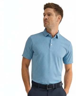 PING Hershel polo homme, dusty blue multi