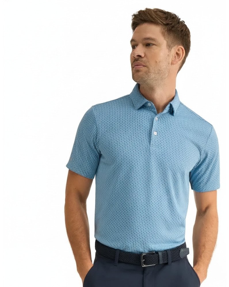 PING Hershel polo homme, dusty blue multi