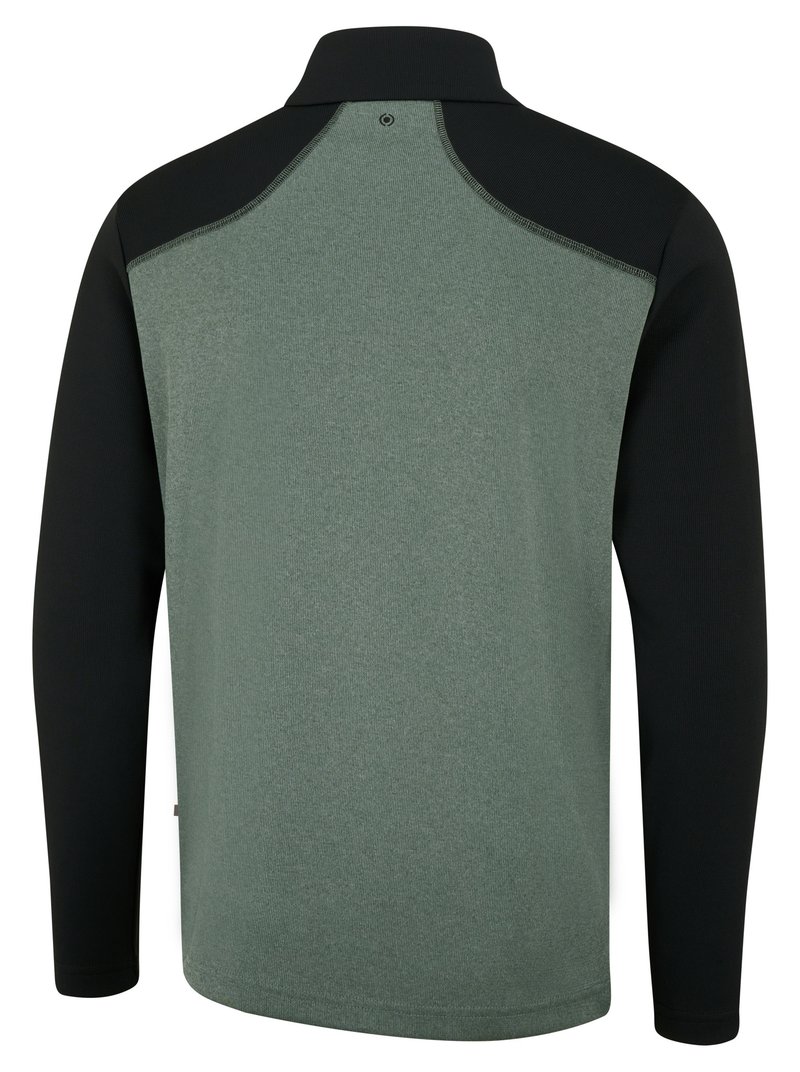 PING Ramsey half zip ribbed fleece pull homme, laurel marl/black
