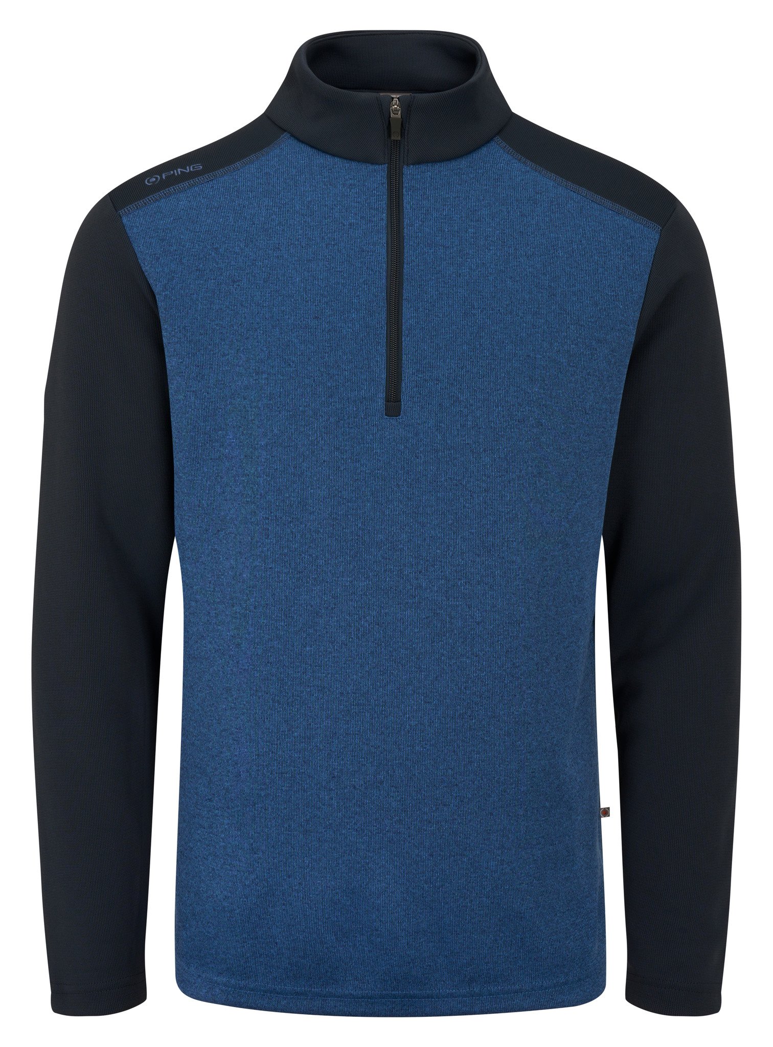PING Ramsey half zip ribbed fleece pull homme, inky marl/navy