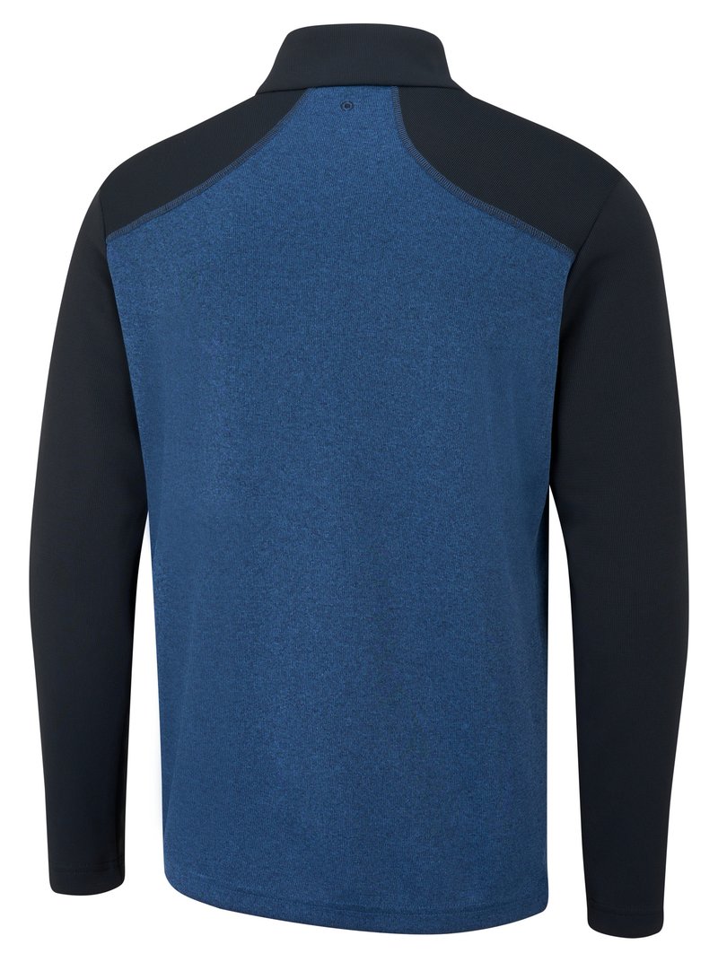 PING Ramsey half zip ribbed fleece pull homme, inky marl/navy