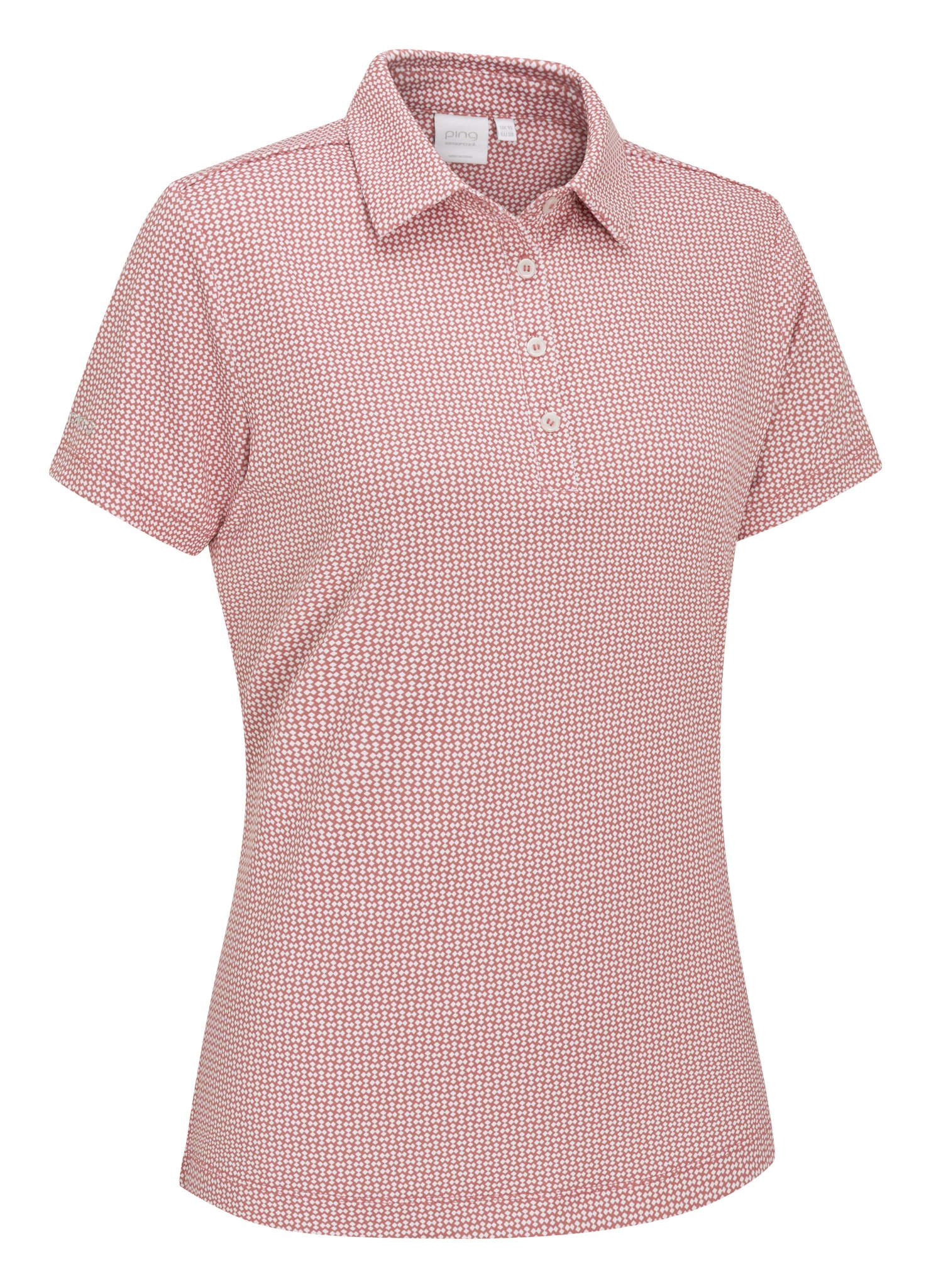 PING Mave polo femme, coral blush/white