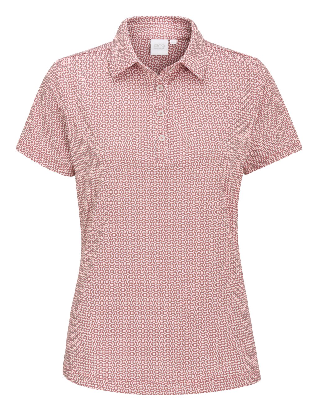 PING Mave polo femme, coral blush/white