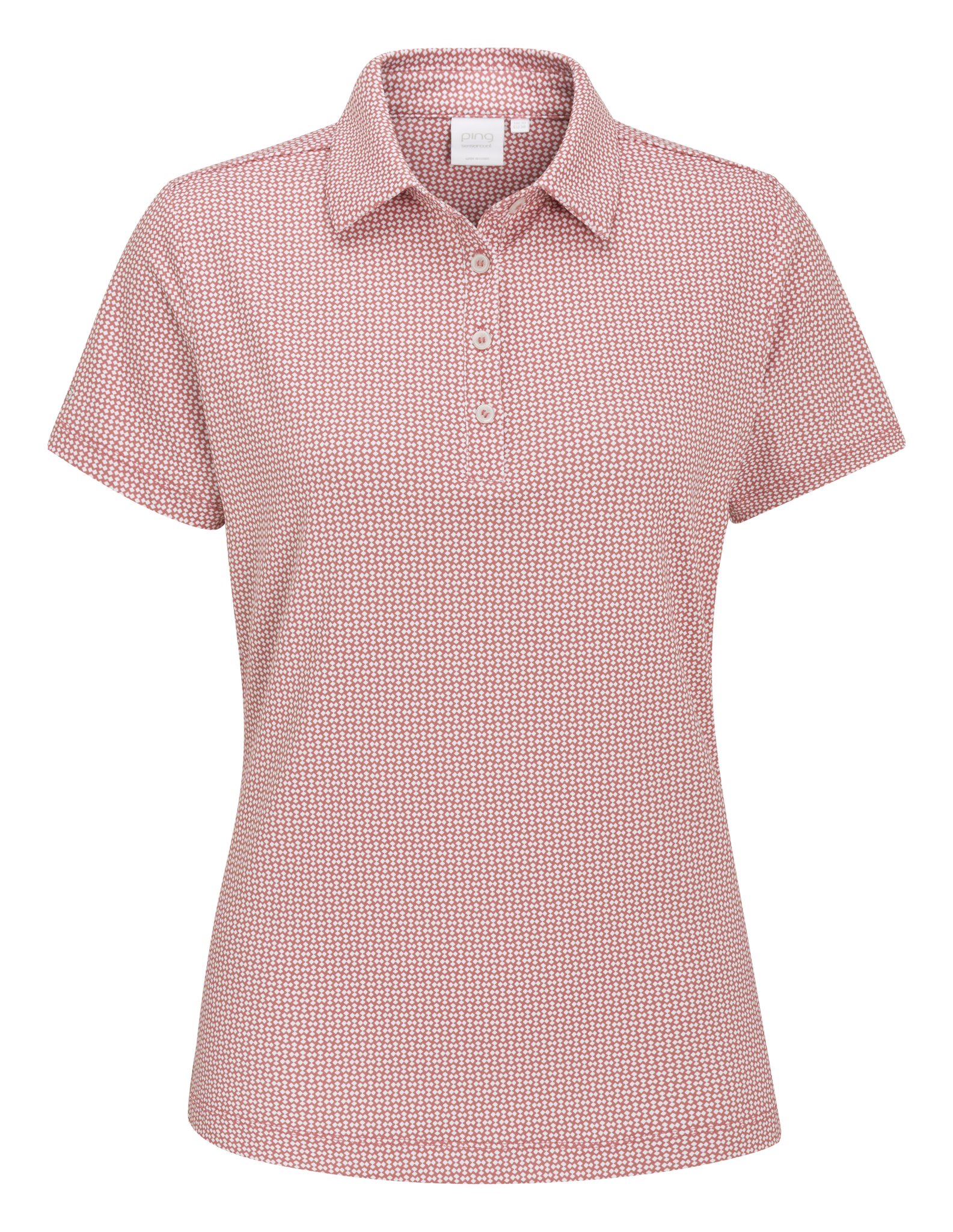 PING Mave polo femme, coral blush/white