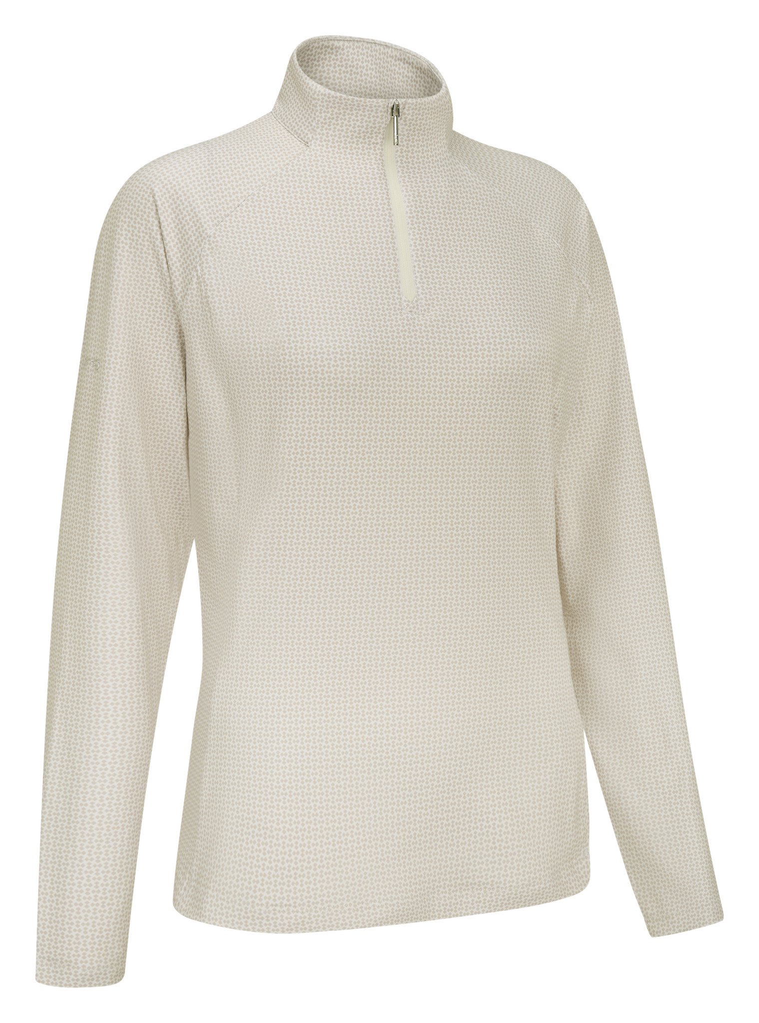 PING Jasmine Printed manches longues polo femme, egret/tawny