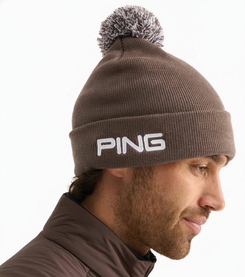 PING Cresting Knit bonnet d'hiver homme, coffee