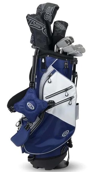 U.S. Kids Golf TS6-48 (122cm) set de golf junior 10 clubs, graphite, + sac trépied, navy/blanc/gris