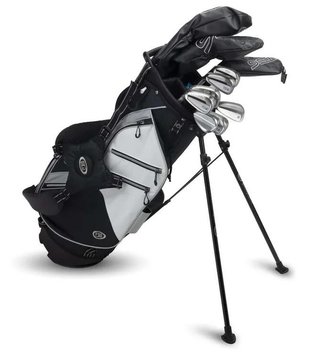 U.S. Kids Golf TS6-51 (130cm) ensemble de golf junior, graphite, 10 clubs + stand bag, noir/blanc/gris