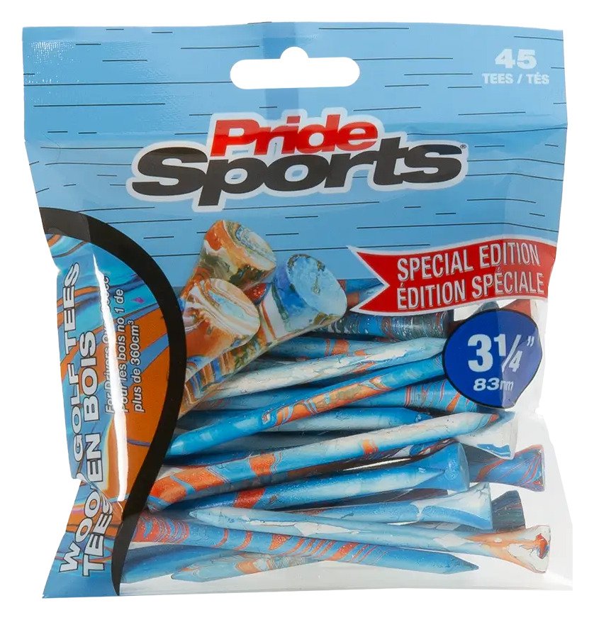 Pride Sports Special Edition Paint Splatter tees 83 mm (3 1/4"), bleu/orange, 45 pièces