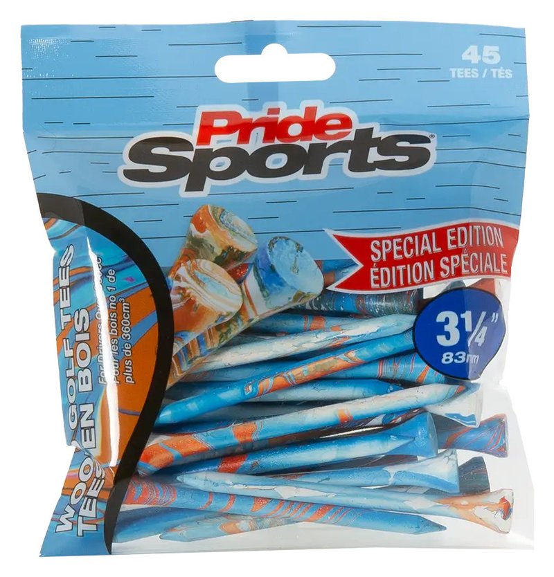 Pride Sports Special Edition Paint Splatter tees 83 mm (3 1/4"), bleu/orange, 45 pièces