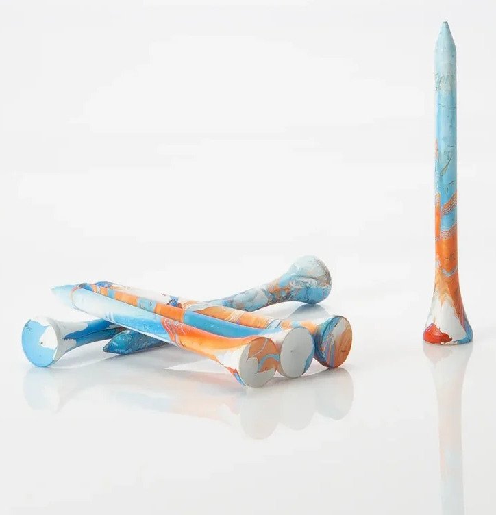 Pride Sports Special Edition Paint Splatter tees 83 mm (3 1/4"), bleu/orange, 45 pièces