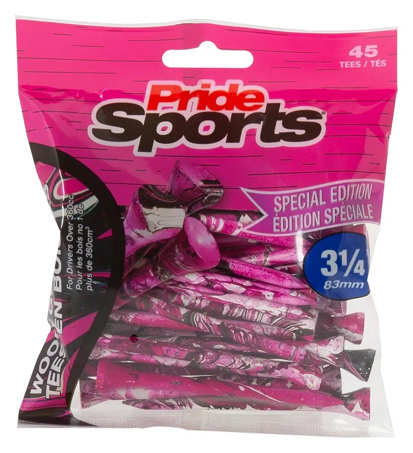 Pride Sports Special Edition Paint Splatter tees 83 mm (3 1/4"), rose/noir, 45 pièces