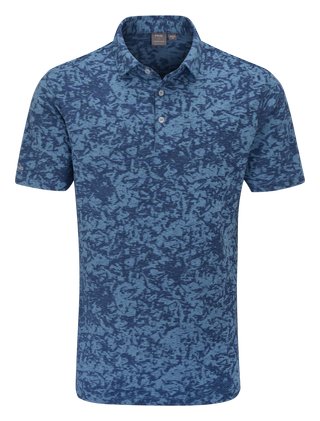 PING Marek Camo Jacquard polo homme, infinity blue multi