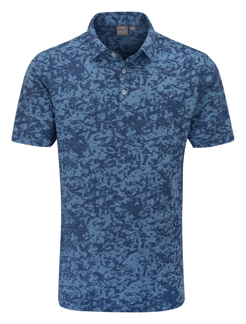 PING Marek Camo Jacquard polo homme, infinity blue multi