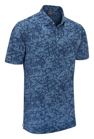 PING Marek Camo Jacquard polo homme, infinity blue multi