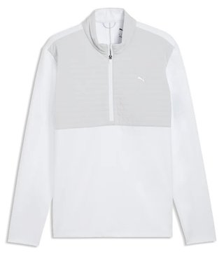 Puma Cloudspun Tech Hybrid 1/2 Zip veste homme, white glow/platino grey
