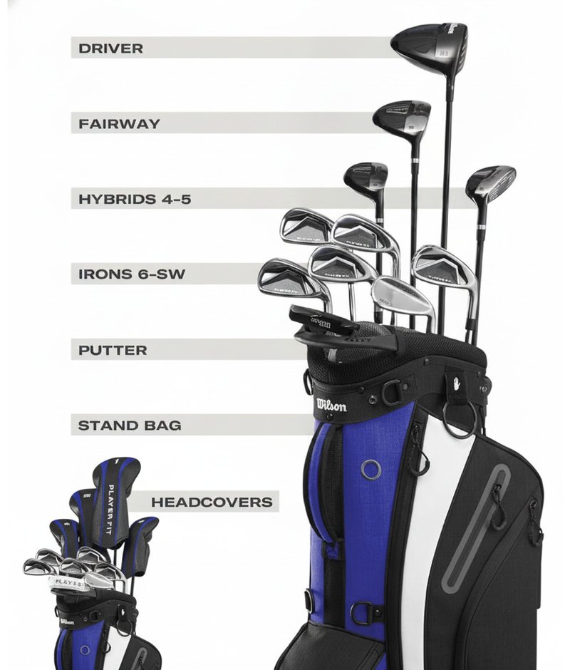 Wilson PlayerFit Premium ensemble de golf homme, acier