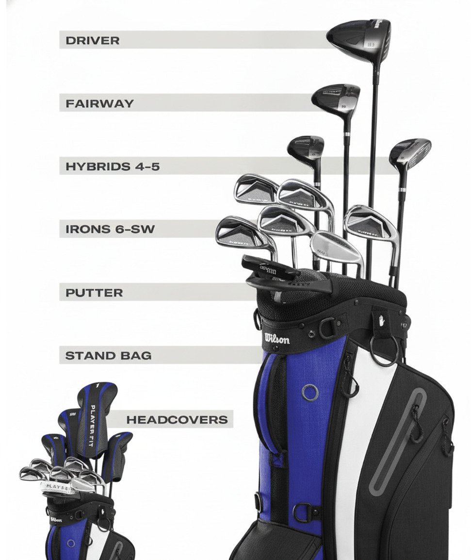 Wilson PlayerFit Premium ensemble de golf homme, acier