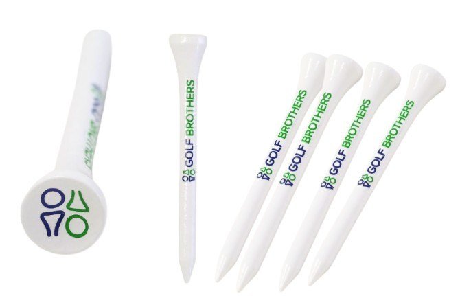 Golf Brothers tees (bambou), blanc, 70mm, pack de 50