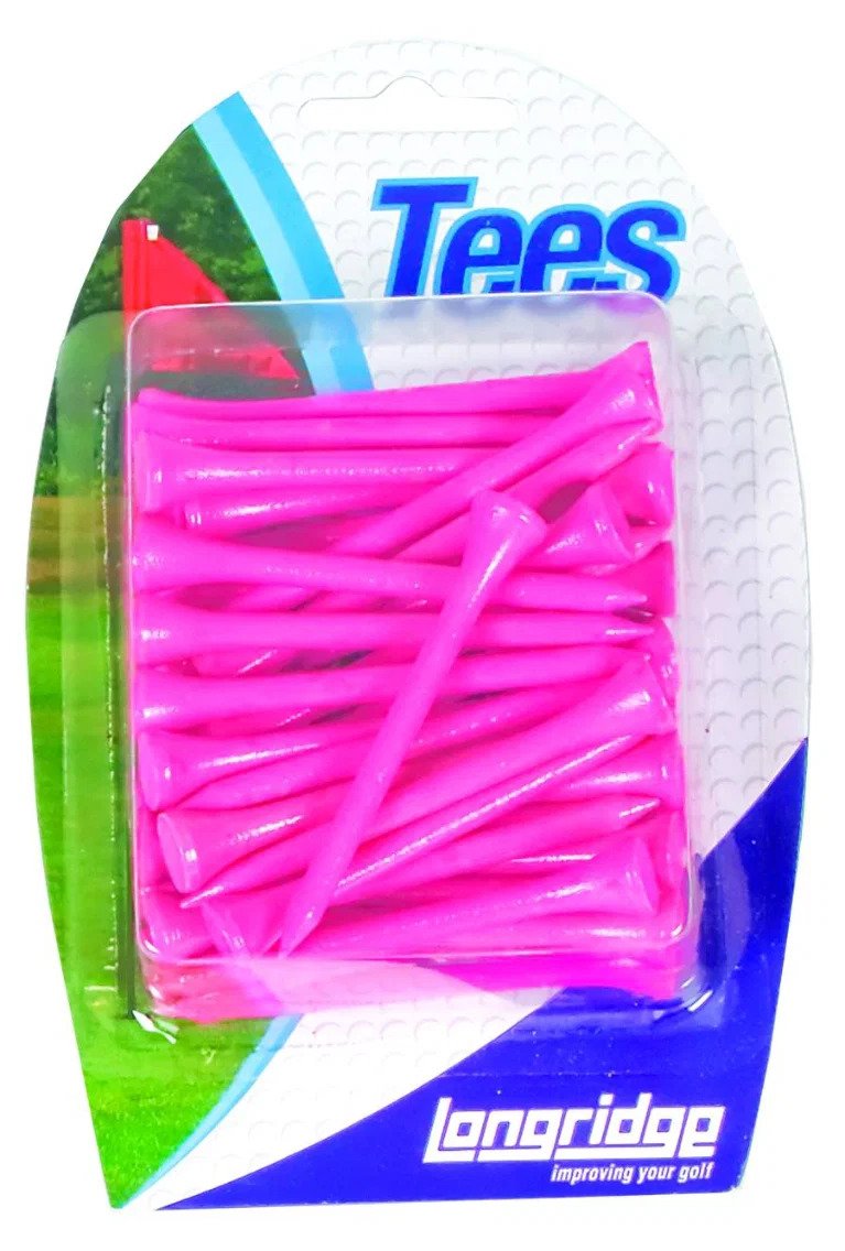 Longridge Neon tees en bois 69mm (40 pcs), roses