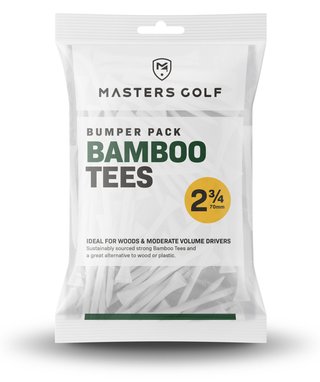 Masters Golf Bamboo Tees 70 mm (2 3/4"), Bumper Bag 110 tees, blanc