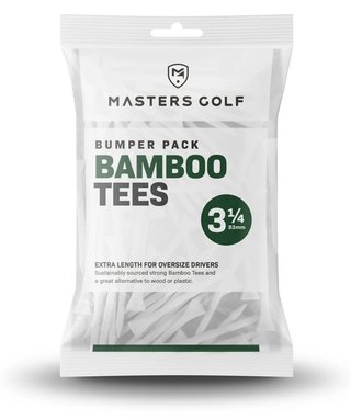 Masters Golf Bamboo Tees 83 mm (3 1/4"), Bumper Bag 85 tees, blanc