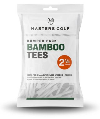 Masters Golf Bamboo Tees 54 mm (2 1/8"), Bumper Bag 130 tees, blanc
