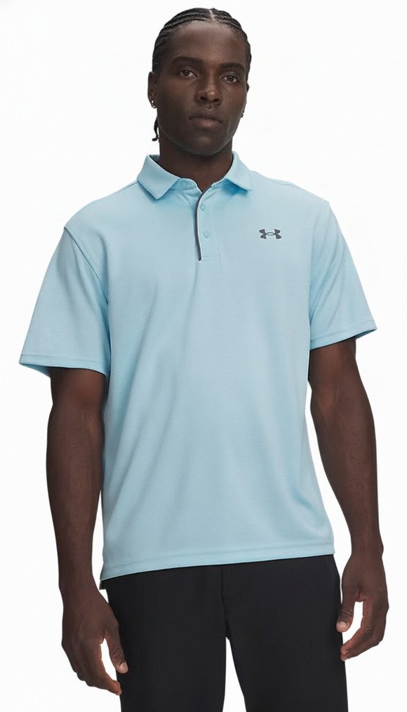Under Armour Tech polo homme, opal blue/pitch gray
