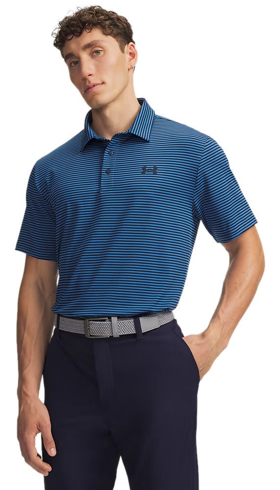 Under Armour Playoff 3.0 polo homme, midnight navy/aegean blue/blanc