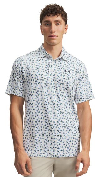 Under Armour Playoff 3.0 Printed polo homme, blanc