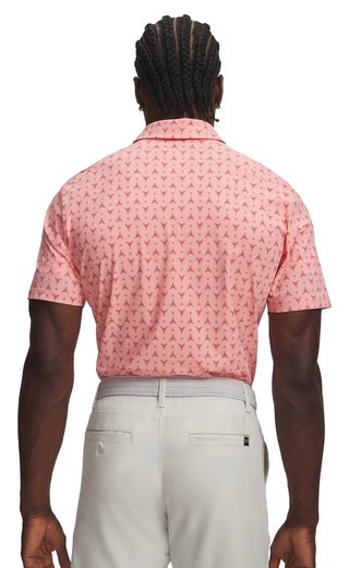 Under Armour Drive Chill Printed polo homme, posh pink/claret