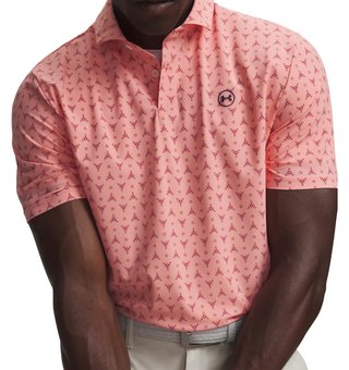 Under Armour Drive Chill Printed polo homme, posh pink/claret