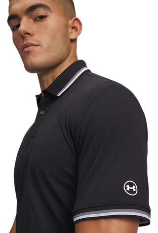 Under Armour ArmourDry Rib polo homme, noir