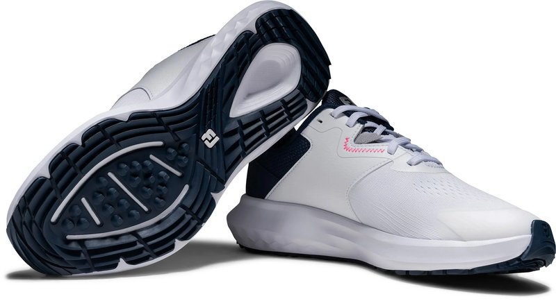 FootJoy Qmotion chaussures de golf femme, blanc/bleu/rose