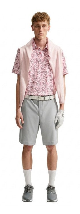 Nike Velocity Micro Print polo homme, gym red/blanc
