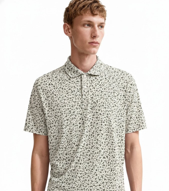 Nike Par Microprint Birds polo homme, light orewood brown