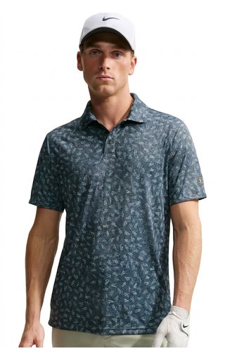 Nike Par Dri-FIT Grass Print polo homme, noir