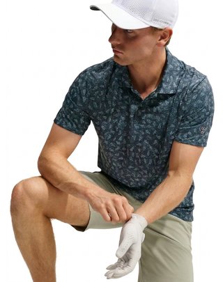 Nike Par Dri-FIT Grass Print polo homme, noir