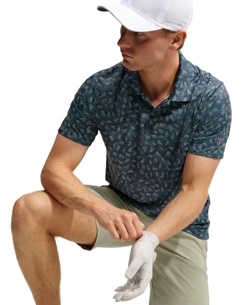 Nike Par Dri-FIT Grass Print polo homme, noir
