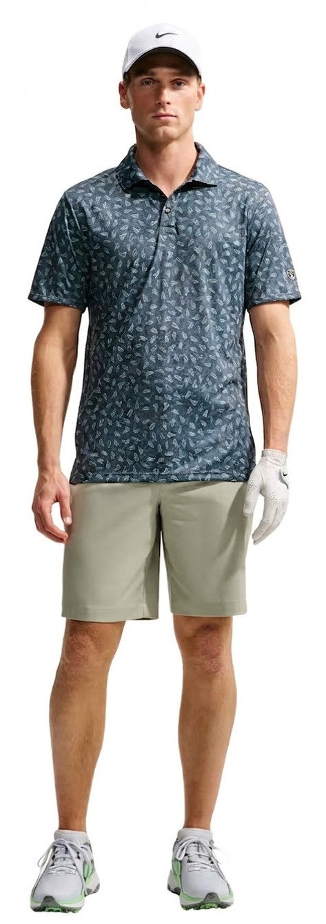 Nike Par Dri-FIT Grass Print polo homme, noir