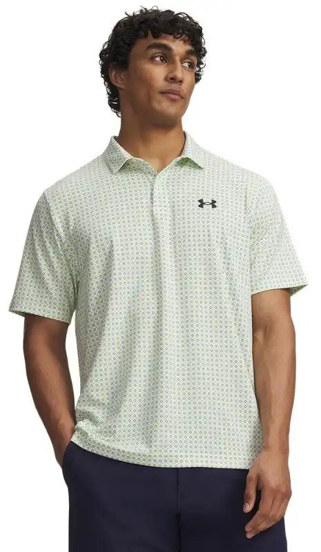 Under Armour Matchplay Printed polo homme, blanc/vert